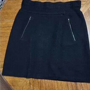 LOFT Black Pencil Skirt with Zipper Details